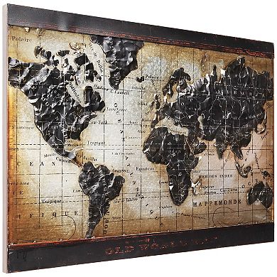 Empire Art Direct World Map 2 Metal Wall Art