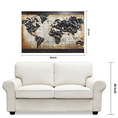 Empire Art Direct World Map 2 Metal Wall Art