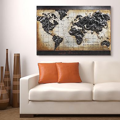 Empire Art Direct World Map 2 Metal Wall Art