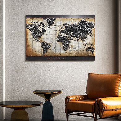 Empire Art Direct World Map 2 Metal Wall Art