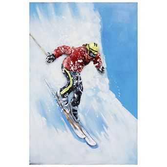Skiing Mixed Media Iron Dimensional Wall Art