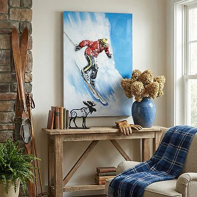 Skiing Mixed Media Iron Dimensional Wall Art