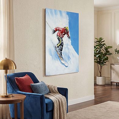 Skiing Mixed Media Iron Dimensional Wall Art