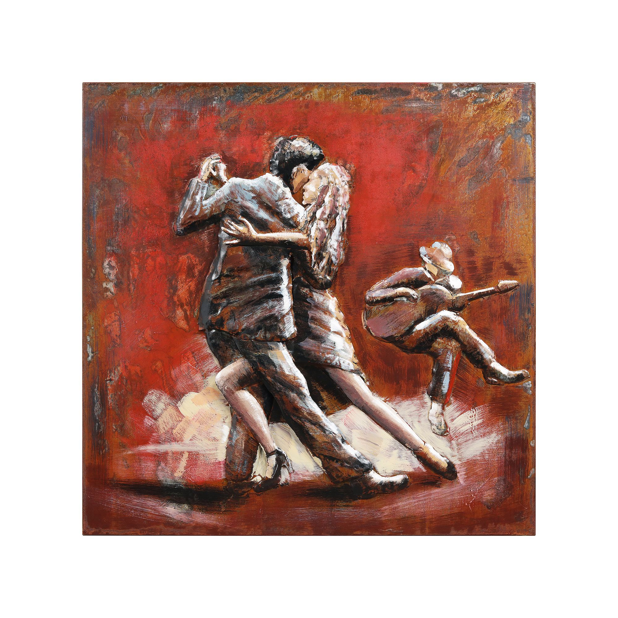 Dance Mixed Media Iron Dimensional Wall Art, Red