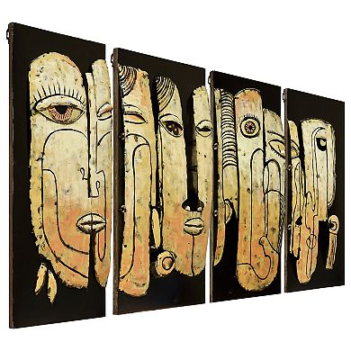 Totem poles Mixed Media Iron Dimensional Wall Art