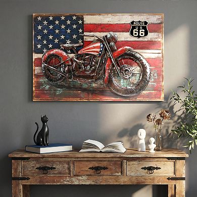 2 Wheels Iron Wooden Wall Art