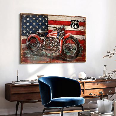 2 Wheels Iron Wooden Wall Art