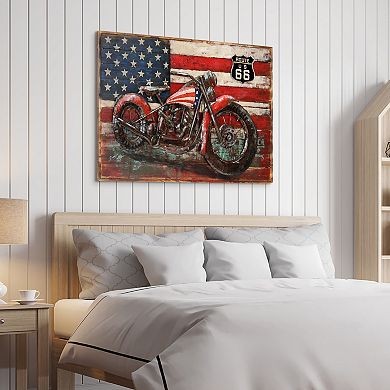 2 Wheels Iron Wooden Wall Art