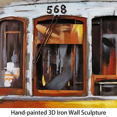 Cable Car Mixed Media Iron Dimensional Wall Art