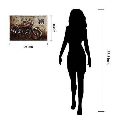 Motorcycle 5 Mixed Media Iron Dimensional Wall Art