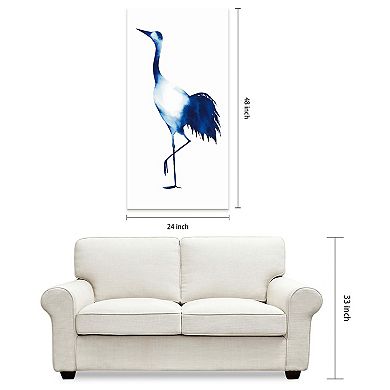 Empire Art Direct Ink Drop Crane 2 Glass Wall Art