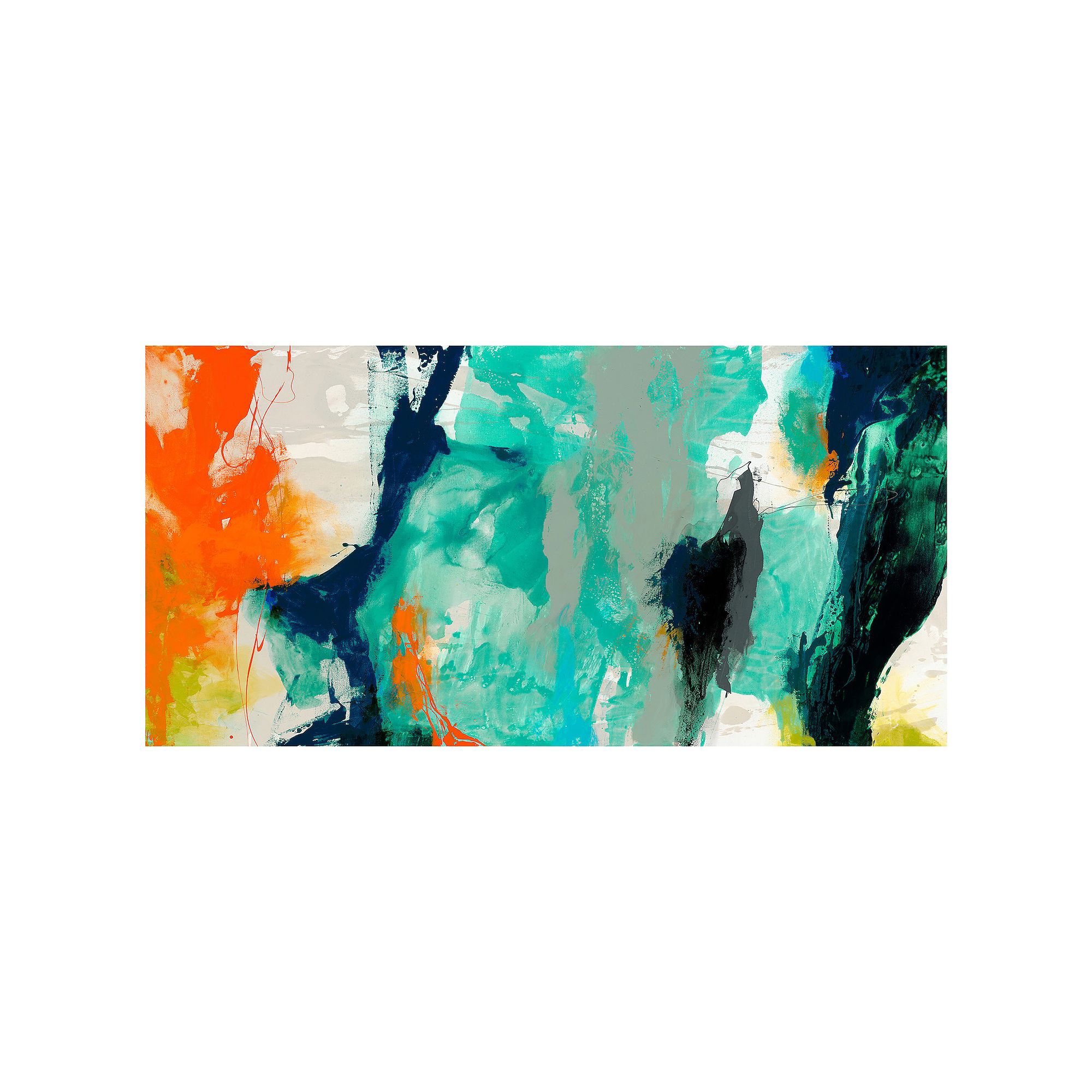 Empire Art Direct Tidal Abstract 2 Glass Wall Art, Multi