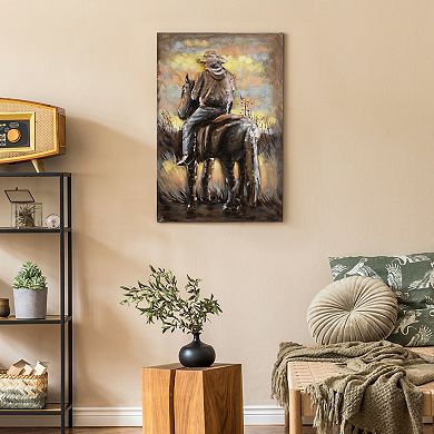 Cowboy Mixed Media Iron Dimensional Wall Art