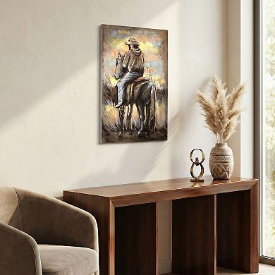 Cowboy Mixed Media Iron Dimensional Wall Art