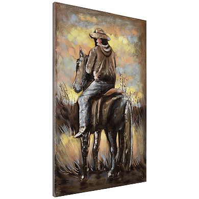 Cowboy Mixed Media Iron Dimensional Wall Art