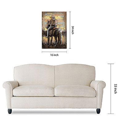 Cowboy Mixed Media Iron Dimensional Wall Art