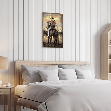 Cowboy Mixed Media Iron Dimensional Wall Art