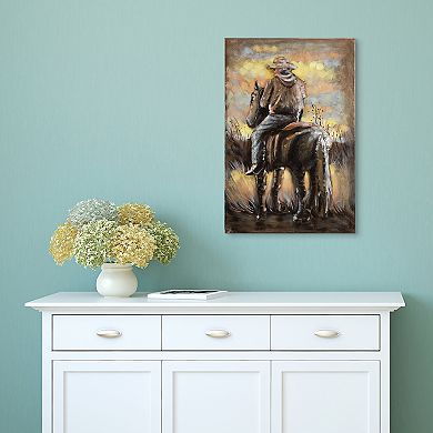 Cowboy Mixed Media Iron Dimensional Wall Art