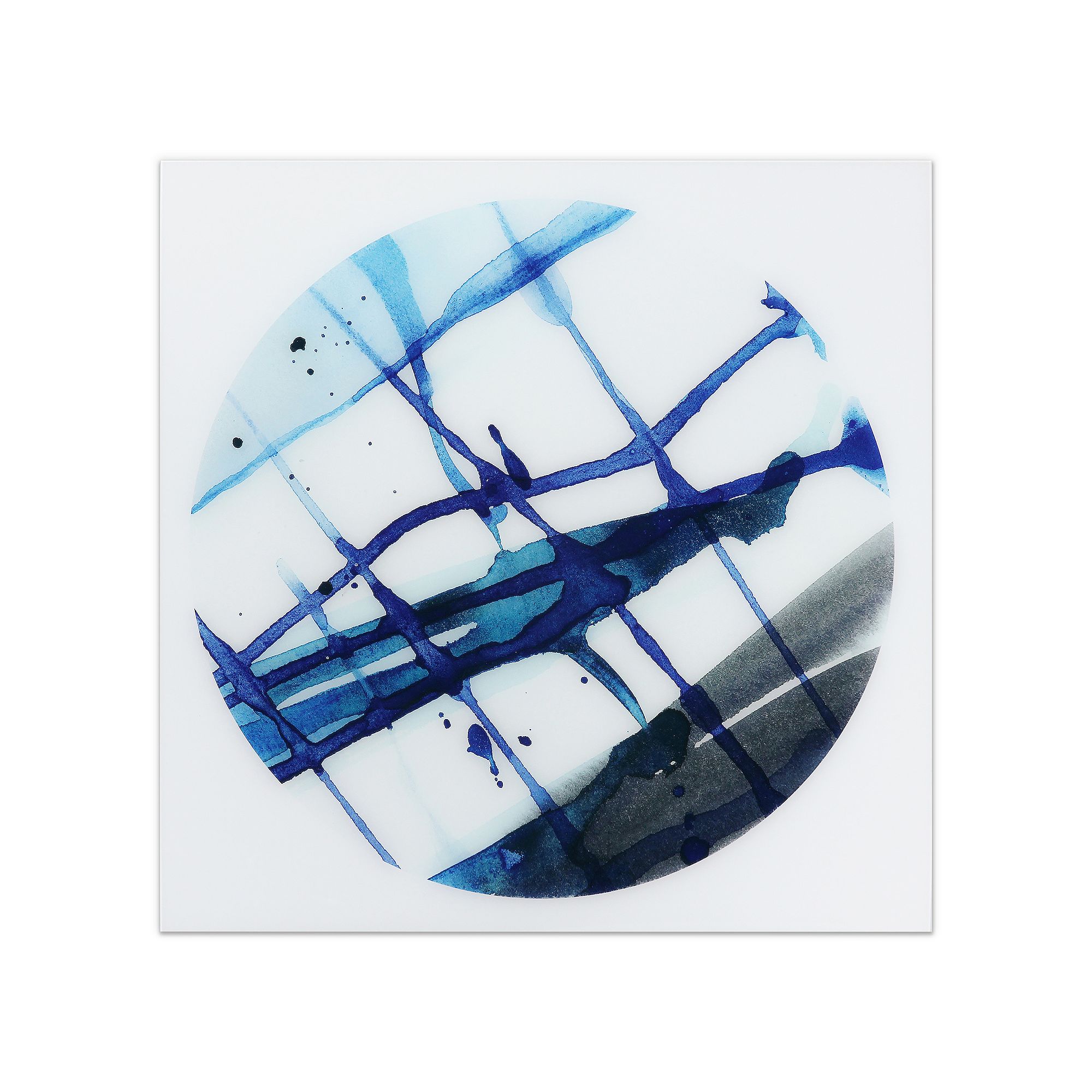 Empire Art Direct Blue Stripes 2 Glass Wall Art