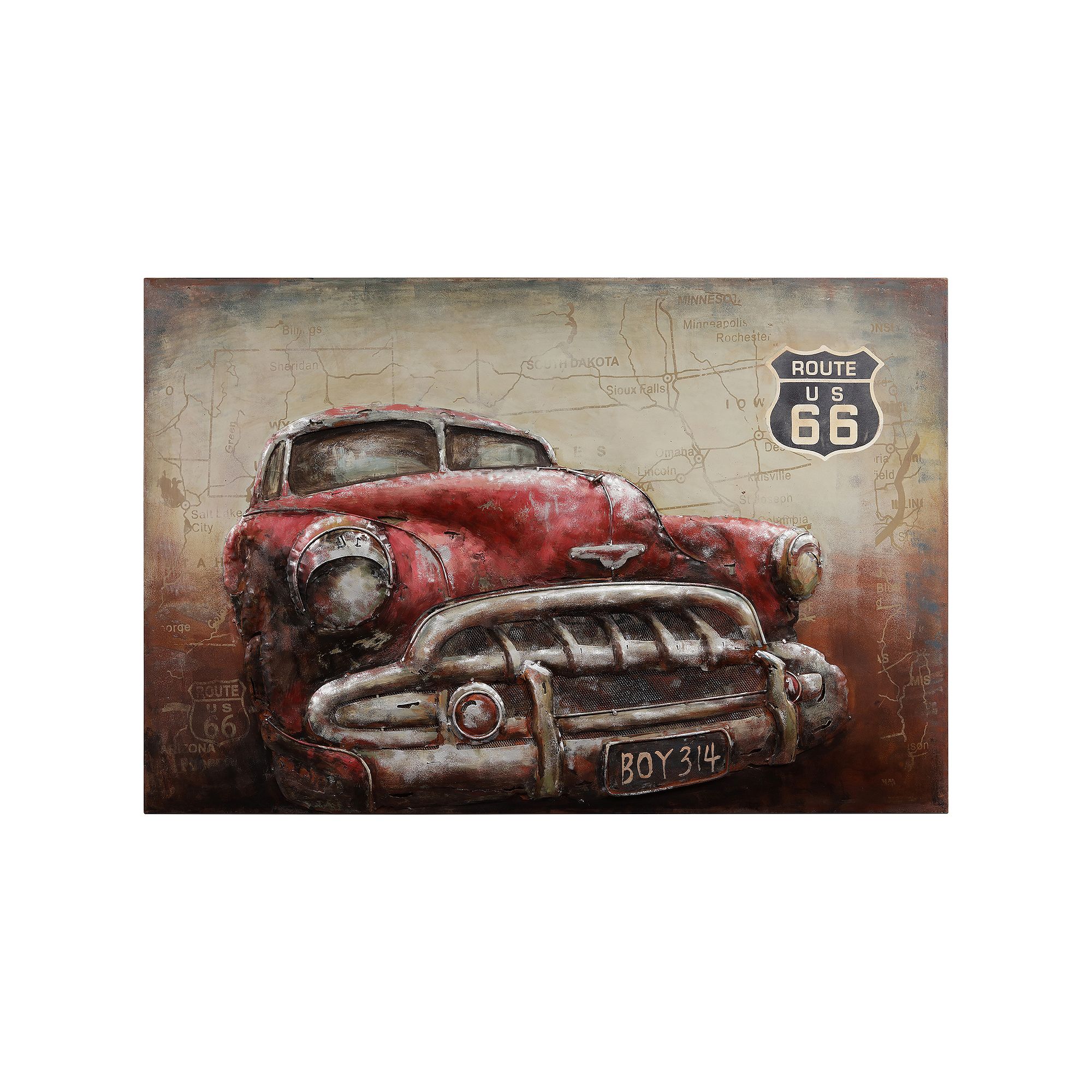 Empire Art Direct Classic Red Car Wall Art, Multi