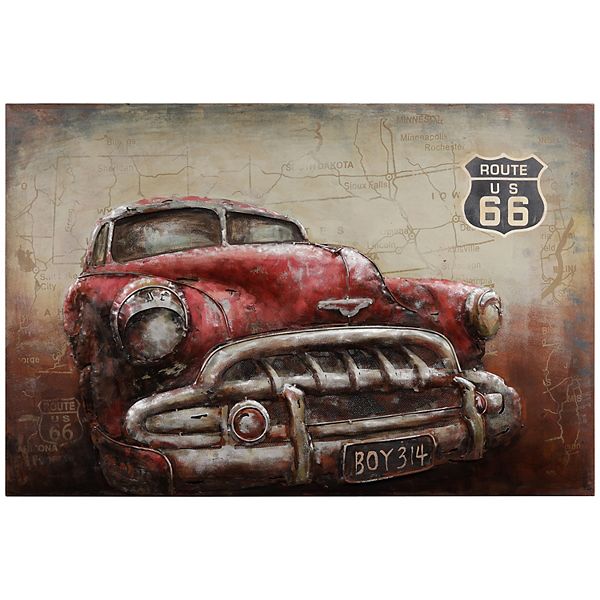 Empire Art Direct Classic Red Car Wall Art