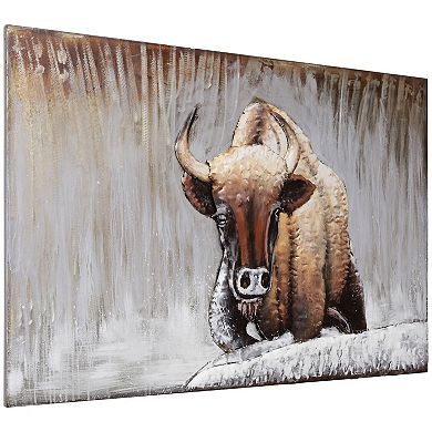 Buffalo Mixed Media Iron Dimensional Wall Art