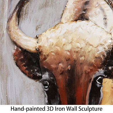 Buffalo Mixed Media Iron Dimensional Wall Art