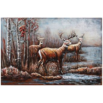 Deer Mixed Media Iron Dimensional Wall Art