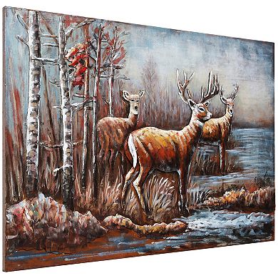 Deer Mixed Media Iron Dimensional Wall Art