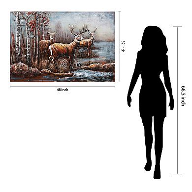 Deer Mixed Media Iron Dimensional Wall Art
