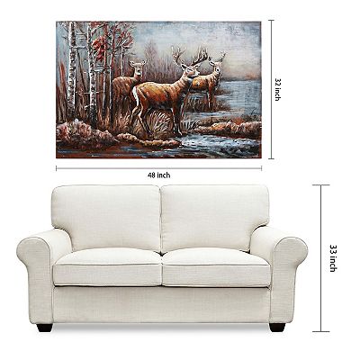 Deer Mixed Media Iron Dimensional Wall Art