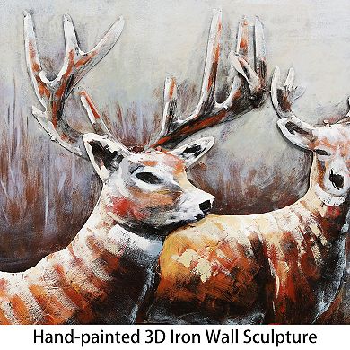 Deer Mixed Media Iron Dimensional Wall Art