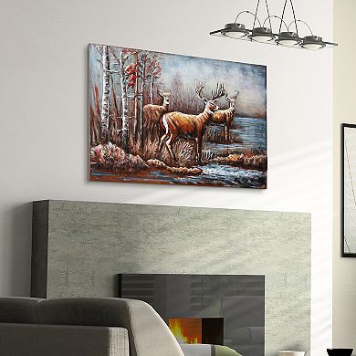Deer Mixed Media Iron Dimensional Wall Art