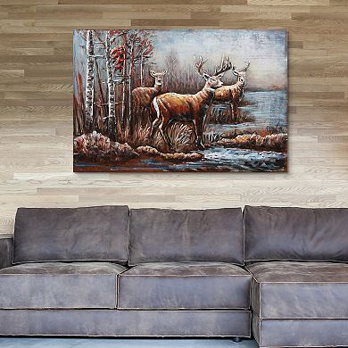 Deer Mixed Media Iron Dimensional Wall Art