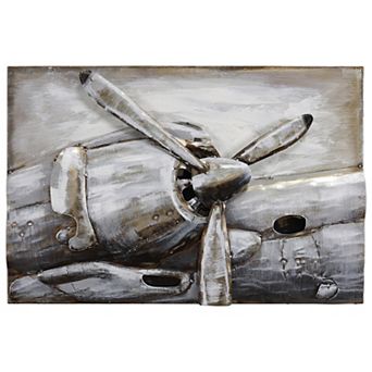 Retro Airplane 3 Mixed Media Iron Dimensional Wall Art