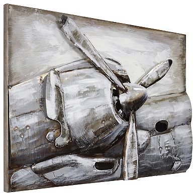 Retro Airplane 3 Mixed Media Iron Dimensional Wall Art