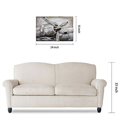 Retro Airplane 3 Mixed Media Iron Dimensional Wall Art