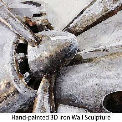 Retro Airplane 3 Mixed Media Iron Dimensional Wall Art