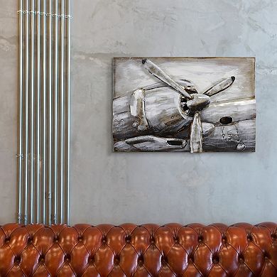 Retro Airplane 3 Mixed Media Iron Dimensional Wall Art