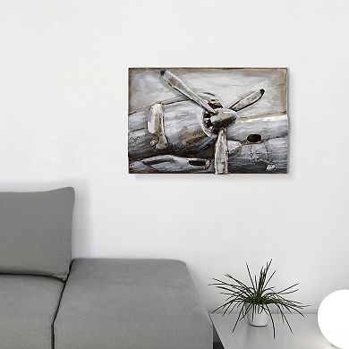 Retro Airplane 3 Mixed Media Iron Dimensional Wall Art