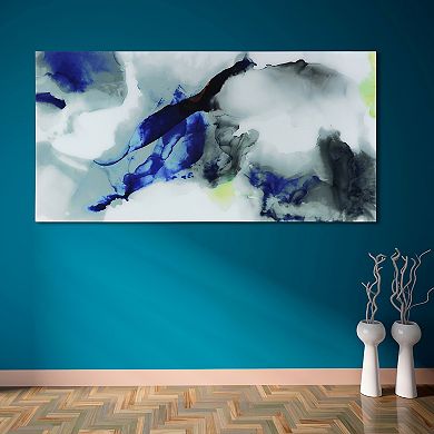 Empire Art Direct Blue Splash Glass Wall Art