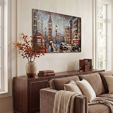 City Street Mixed Media Iron Dimensional Wall Art