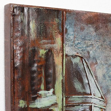 City Street Mixed Media Iron Dimensional Wall Art