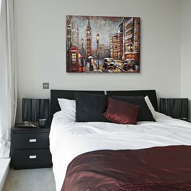 City Street Mixed Media Iron Dimensional Wall Art