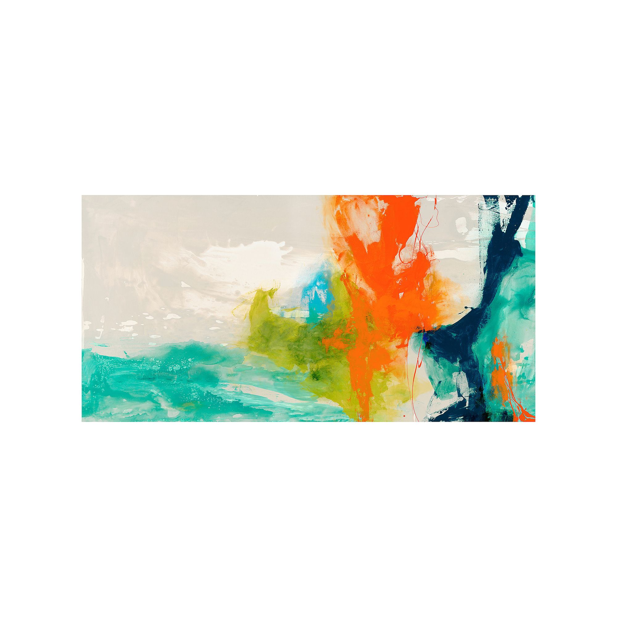 Empire Art Direct Tidal Abstract 1 Glass Wall Art, Multi