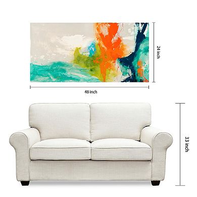 Empire Art Direct Tidal Abstract 1 Glass Wall Art