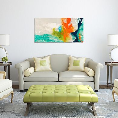Empire Art Direct Tidal Abstract 1 Glass Wall Art