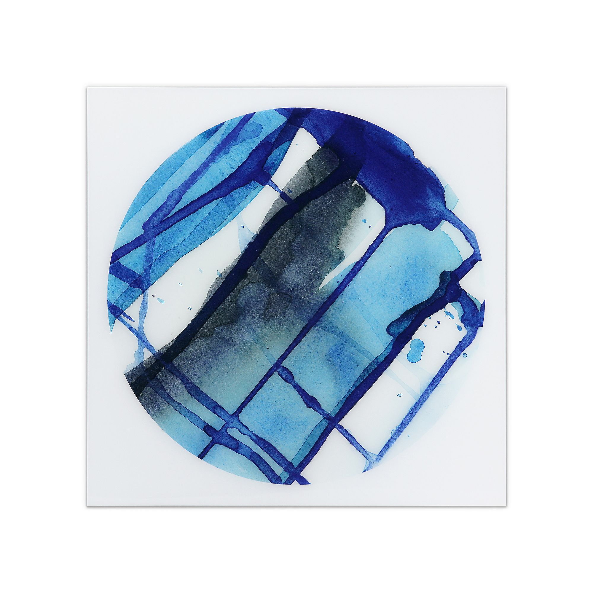 Empire Art Direct Blue Stripes 1 Glass Wall Art