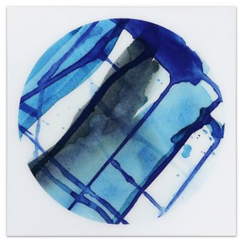 Empire Art Direct Blue Stripes 1 Glass Wall Art