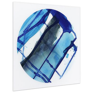 Empire Art Direct Blue Stripes 1 Glass Wall Art